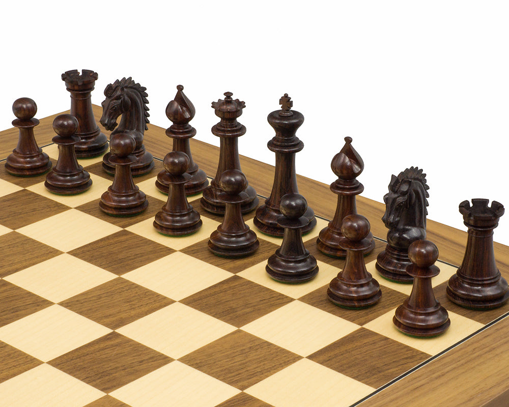 The Sheffield Knight Rosewood & Walnut Chess Set